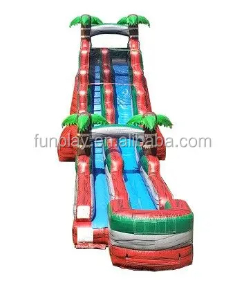 tropical marble inflatable water slide with blower