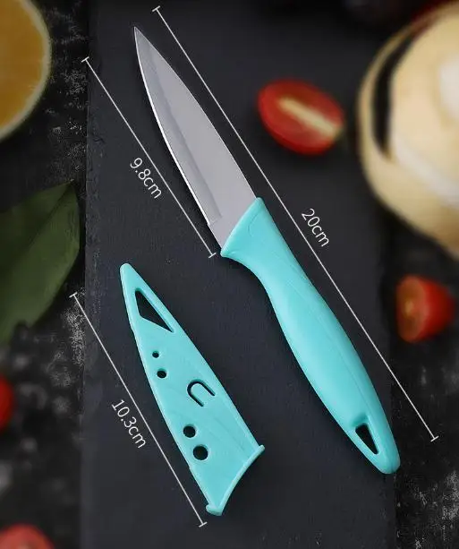 hot sale classic stainless steel paring knife with sheath cover