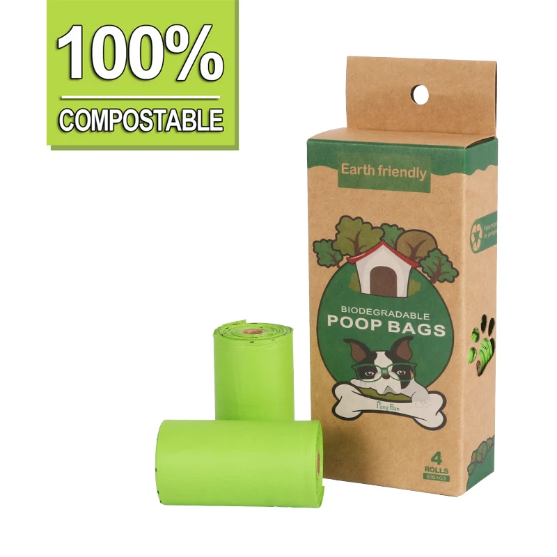 Corn Starch Compostable Dog Poo Bags Private Label Wholesale Dog Waste ...