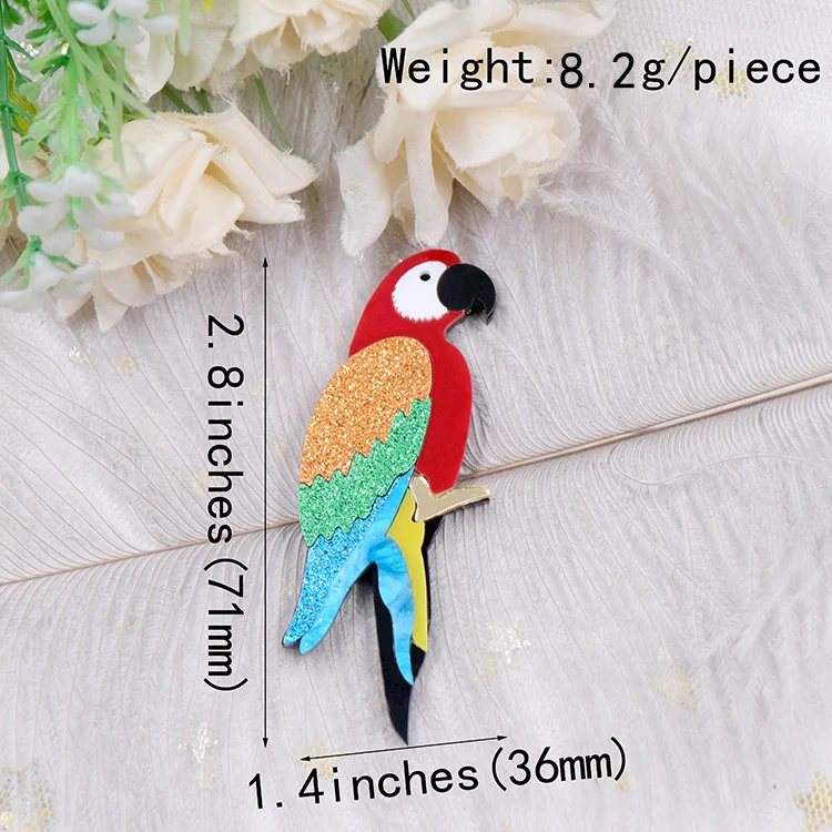 BHS065BH1040 New Design Parrot Women Jewelry Handmade Colorful Bird Brooch Children  Wedding Party Acrylic supplier