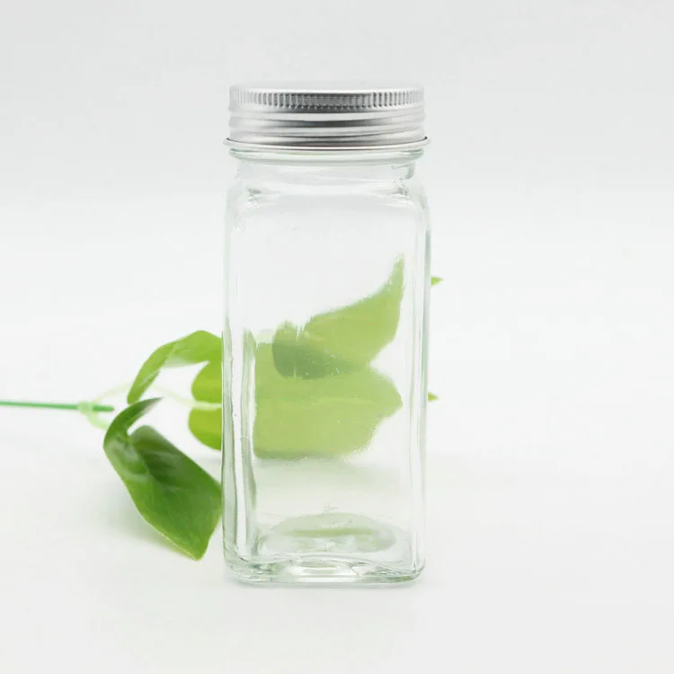empty spice bottles glass