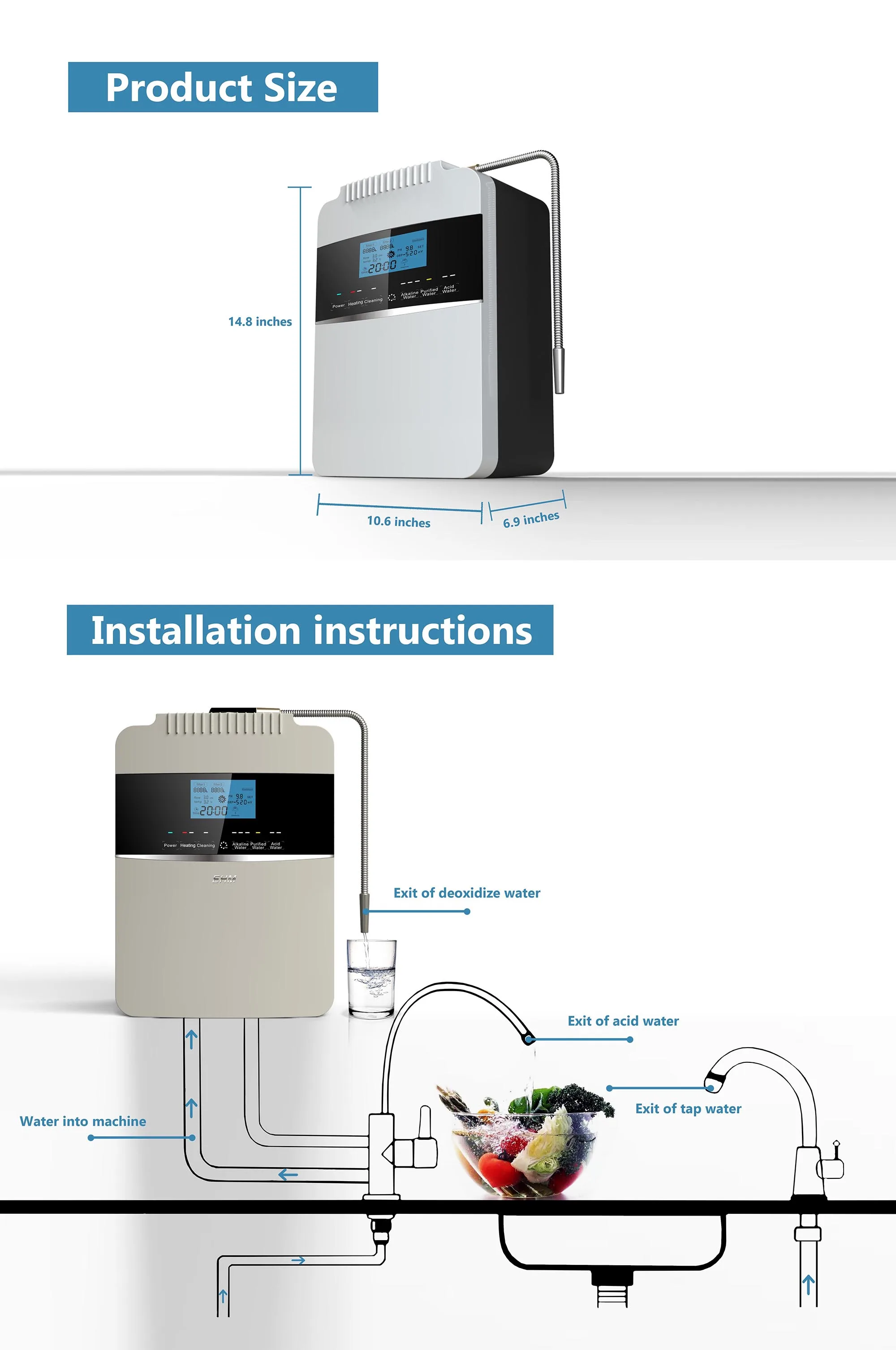EHM Ionizer energy-saving alkalized water machine suppliers on sale-7