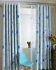 Blue purple starfish Mediterranean style physical Black Silk shading curtains