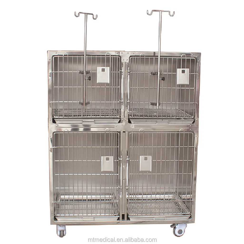 Veterinary Stainless Steel Dog Kennel Cages / Vet Equipment Animal