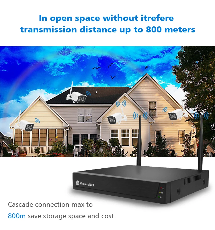 Powered By Tuya 2mp 1080p Wireless Security Camera Kit 4ch Nvr System