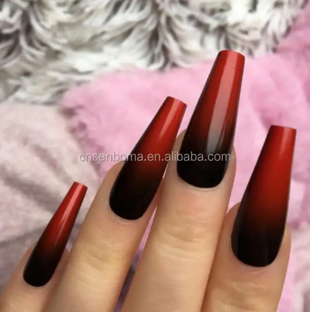 Wholesale Fake Nails Red Black Ombre Custom Press On Nails From  M.Alibaba.Com
