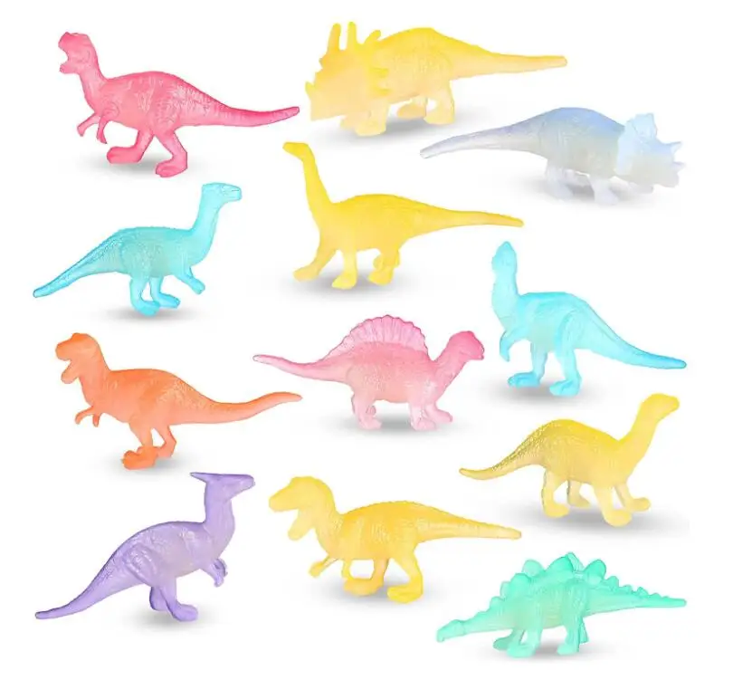 Mini Dinosaur Figures Toys Glow In The Dark Small Plastic Dinosaur Toy ...