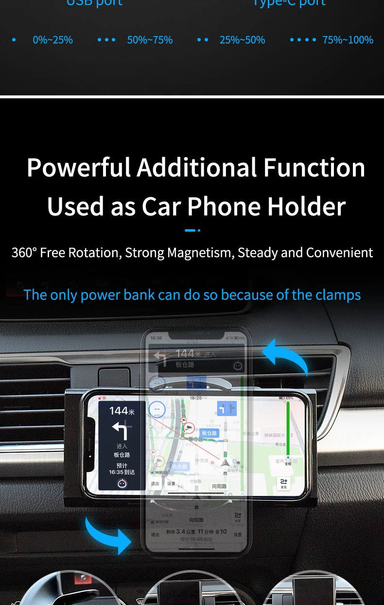 Power bank PD QC3.0 18650 cell 6700mah new powerbank with led lights - ANKUX.COM