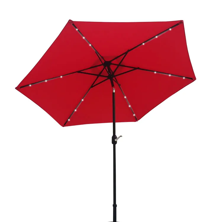 Promotion Solar Umbrella Outdoor Patio Beach Umbrella Led With Battery Charger Usb Buy Solar