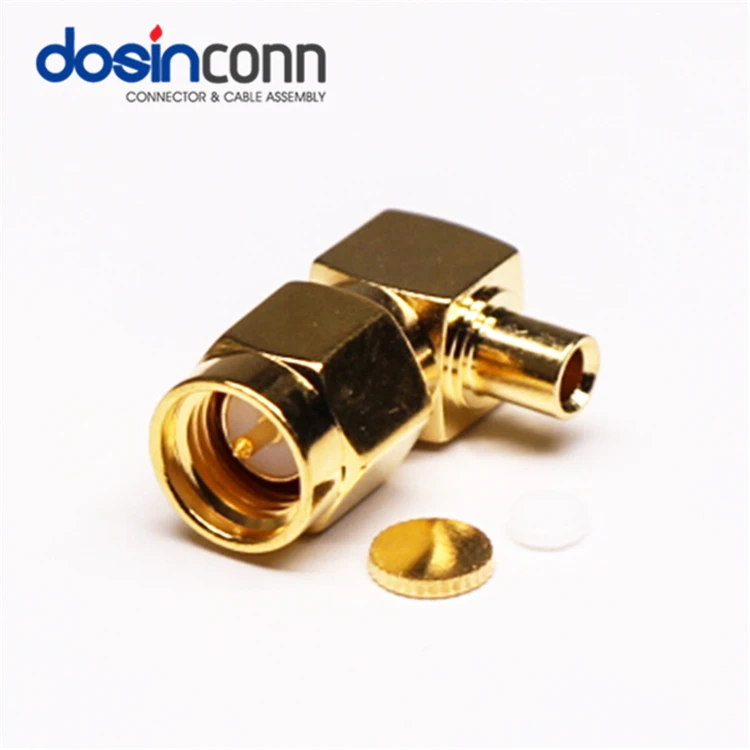 Standard Gold Plated Male 90 Degree Solder type SMA Plug Cable connectors