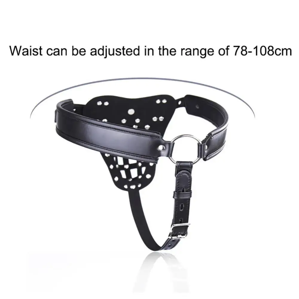New Pu Leather Male Chastity Belt Device Pants Sexy Underwear Lock