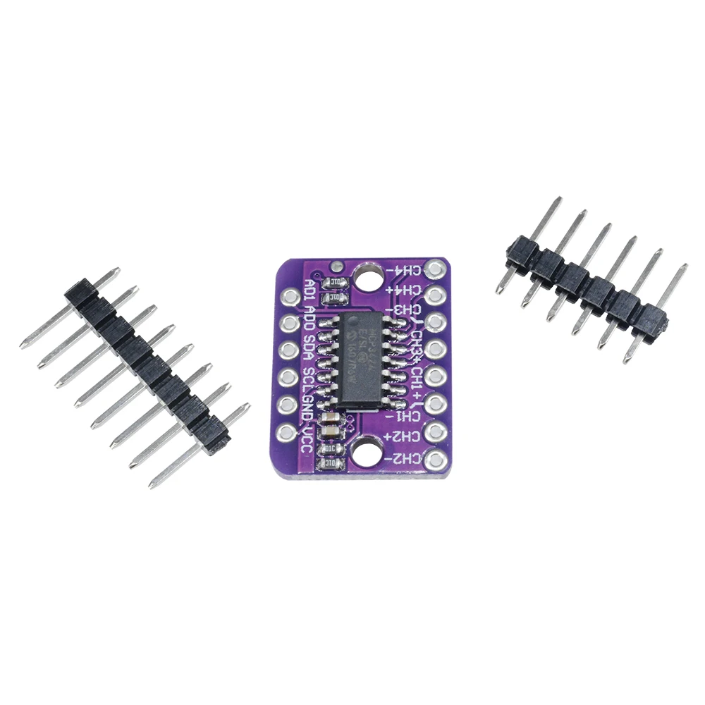 Mcp3424 Digital I2c Adc4 Channel Conversion Module For Raspberry Pi