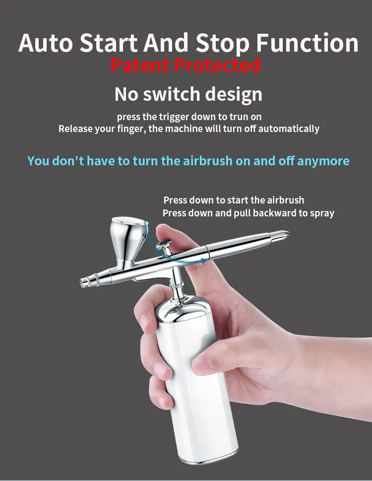 Casubaris Rechargeable Mini Airbrush With Compressor Kit Air Brush