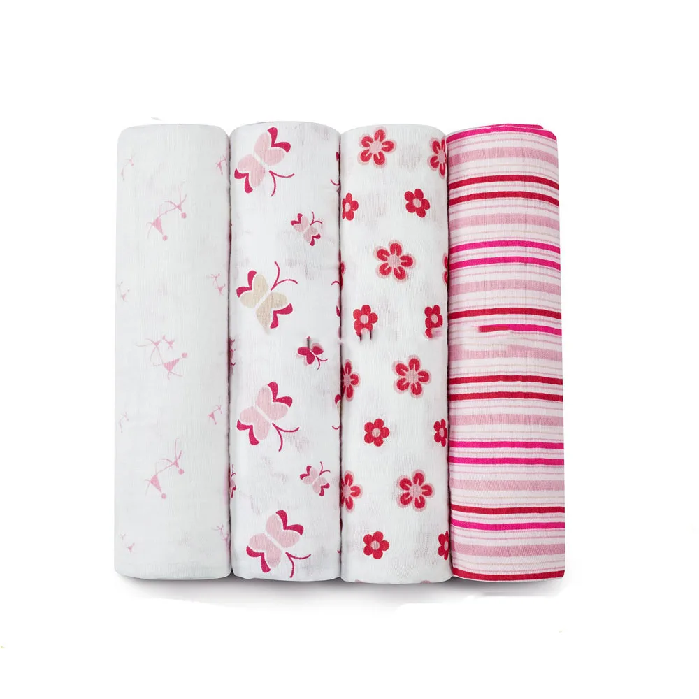 Very Soft High Quality Organic Cotton Baby Muslin Swaddle Blankets
