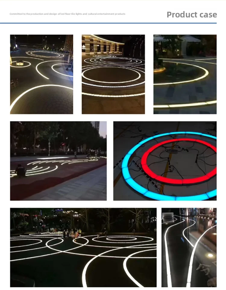 product aluminum led outdoor waterproof curved underground light dmx512 rgb embedded square park irregular ground tile landscape ip67-5