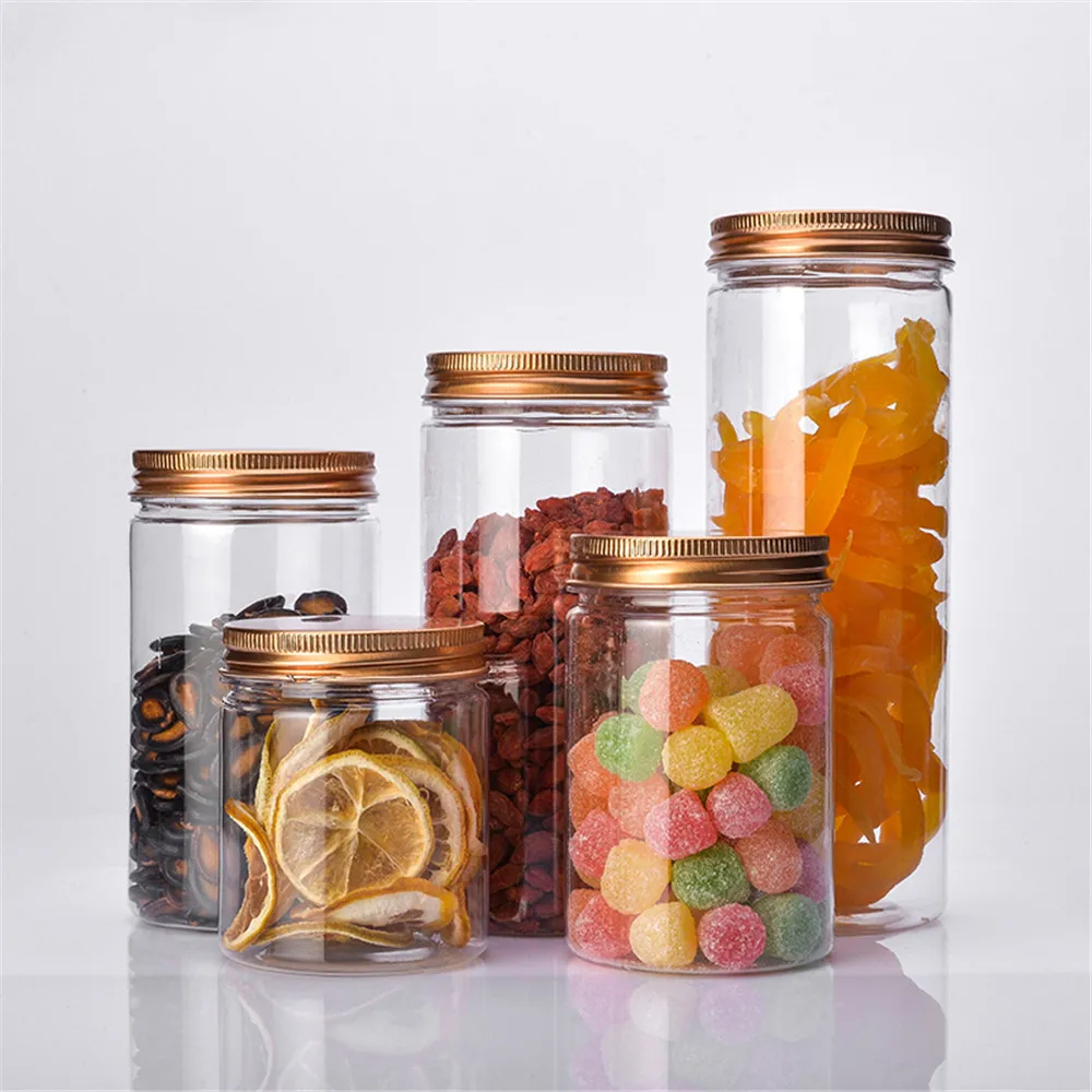 工厂价格食品级 pet 塑料包装 jar 糖果存储