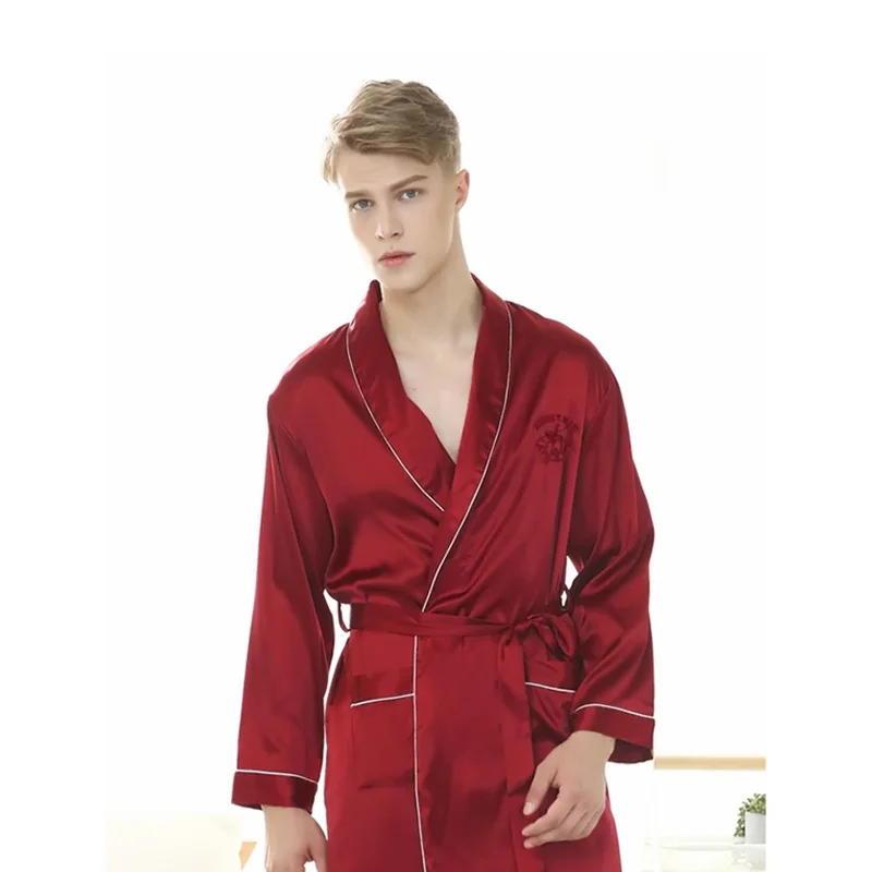 Nightgown Mens Summer Pj Sets Silk Satin Mens Cotton Summer Pajamas