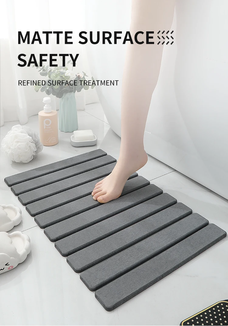 Foldable Fast Water Drying Super Absorbent Nonslip Diatomite Earth