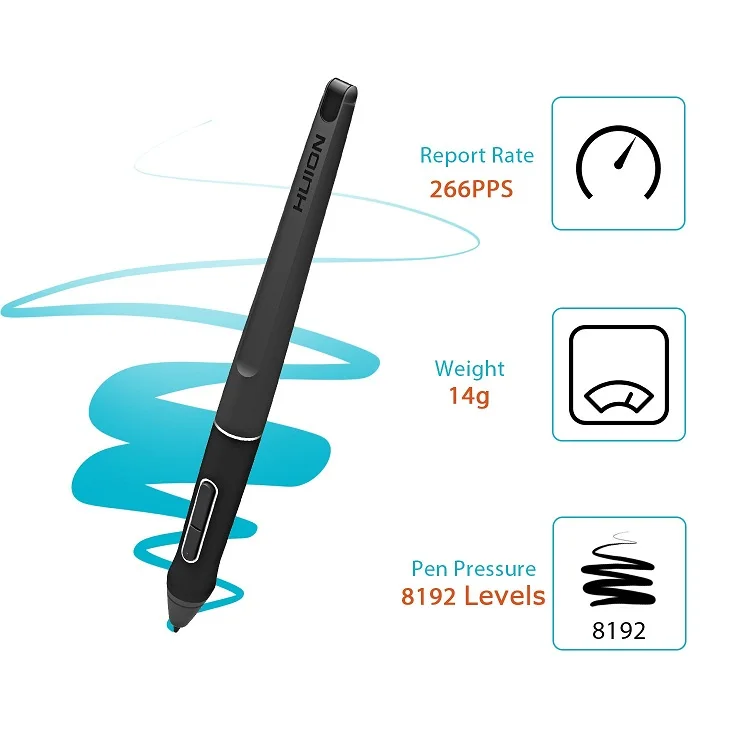 Huion Battery-free Pen Stylus Pw507 For Graphic Pen Tablet Monitor