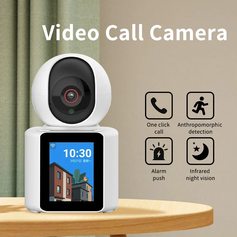 360 Rotating Camera De Seguranca 2.4" Lcd Screen 2Mp Two Way Video Call Wifi Network Camera Indoor Home Security baby monitor 11