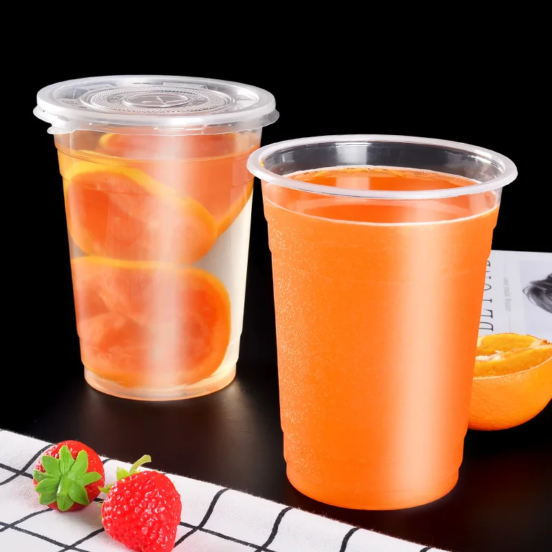 Transparent Clear Pp 1000ml Juice Bubble Tea Plastic Disposable