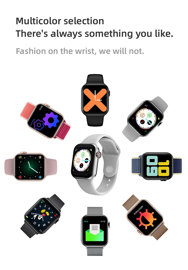 Amazon new hot sale Anti-lost Sport thin smart watch I6 iwo series Smart watch Band Fitness tracker Heart Rate Monitor T100