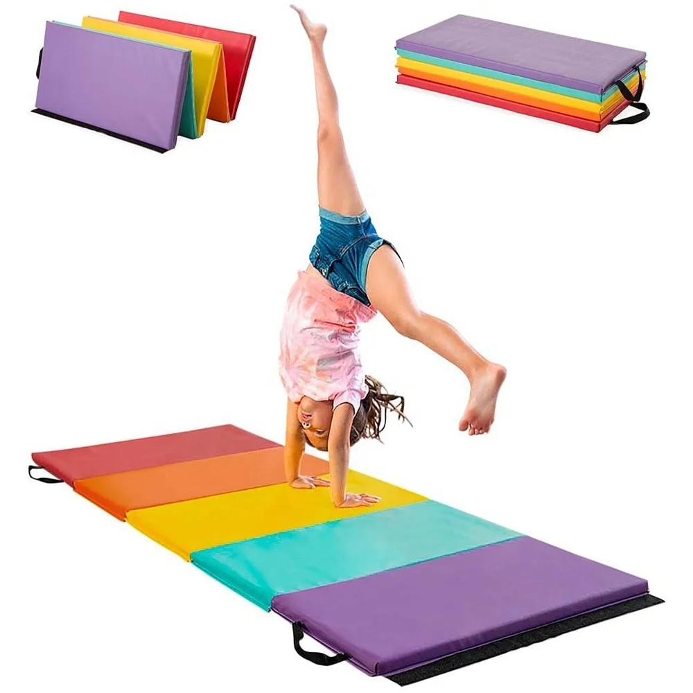 Zonwinxin Crash Mat 5panel Colorful Rainbow Folding Kids' Gymnastics