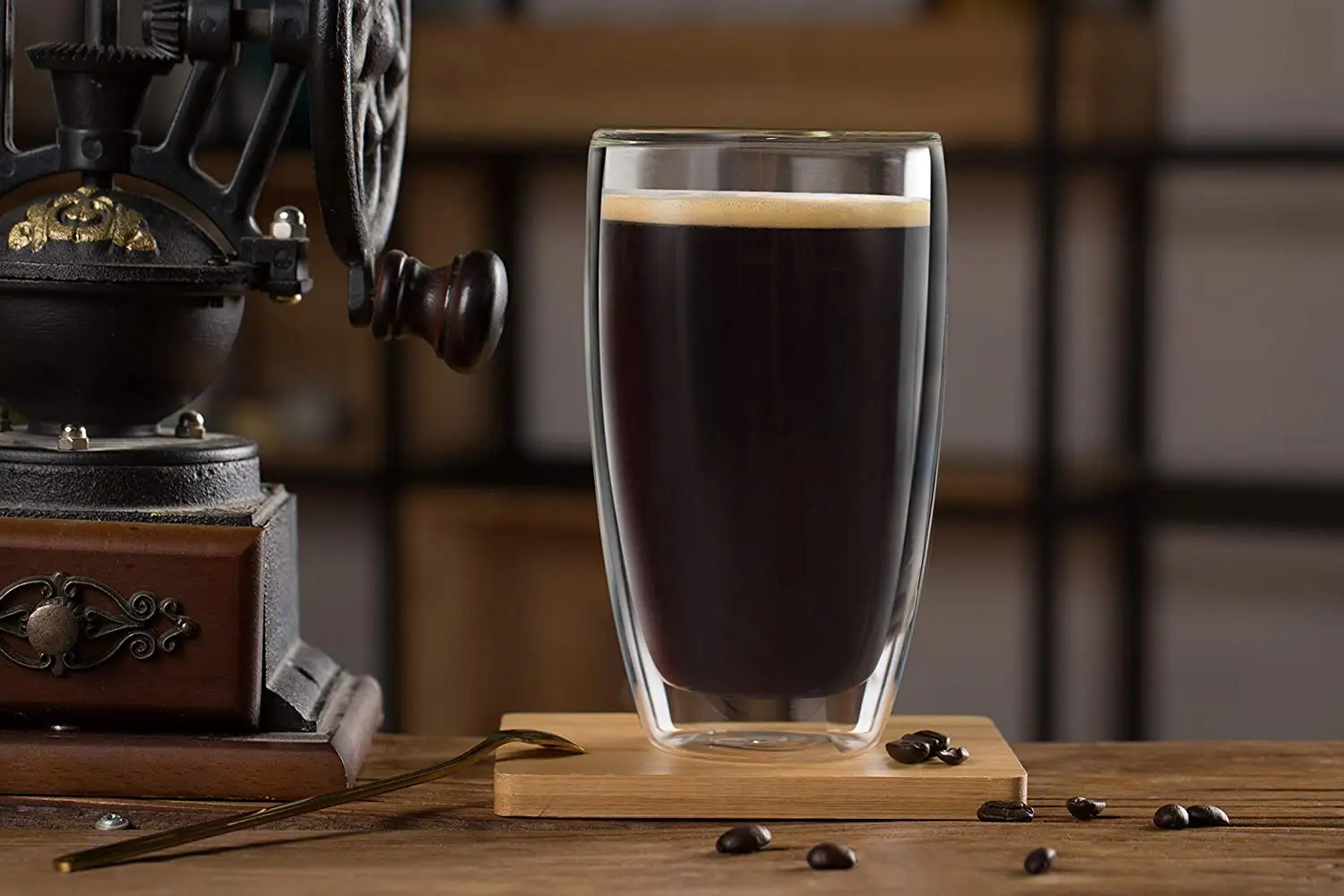 luxury high quality 400ml double wall glass coke cup without