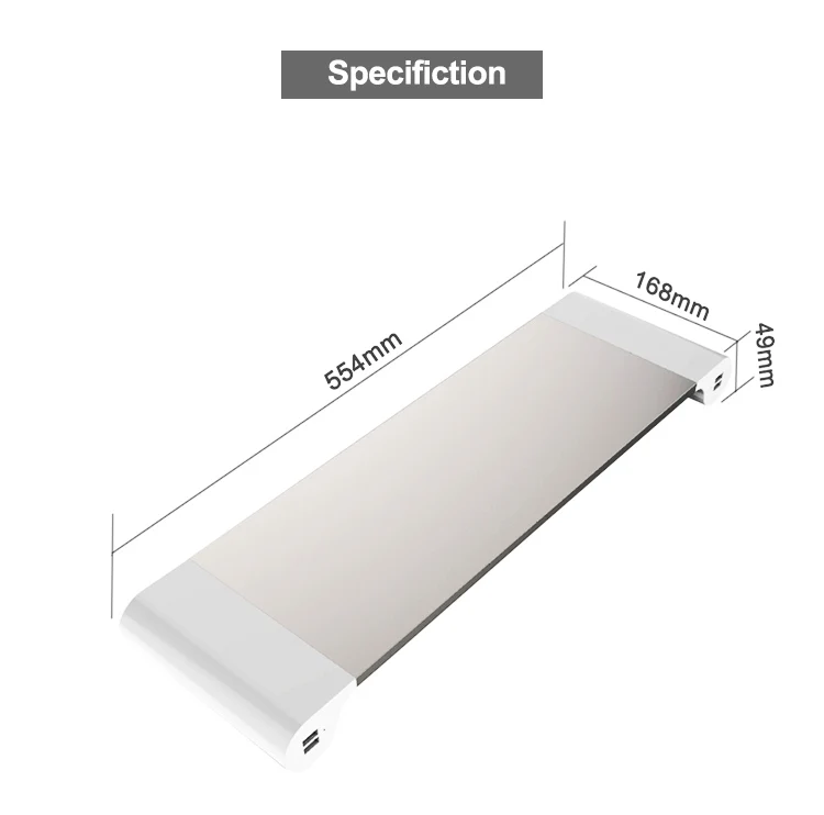 Aluminum Notebook Computer PC LCD Monitor Stand With 5V 4A 4 USB Ports Charger for Mobile Phone