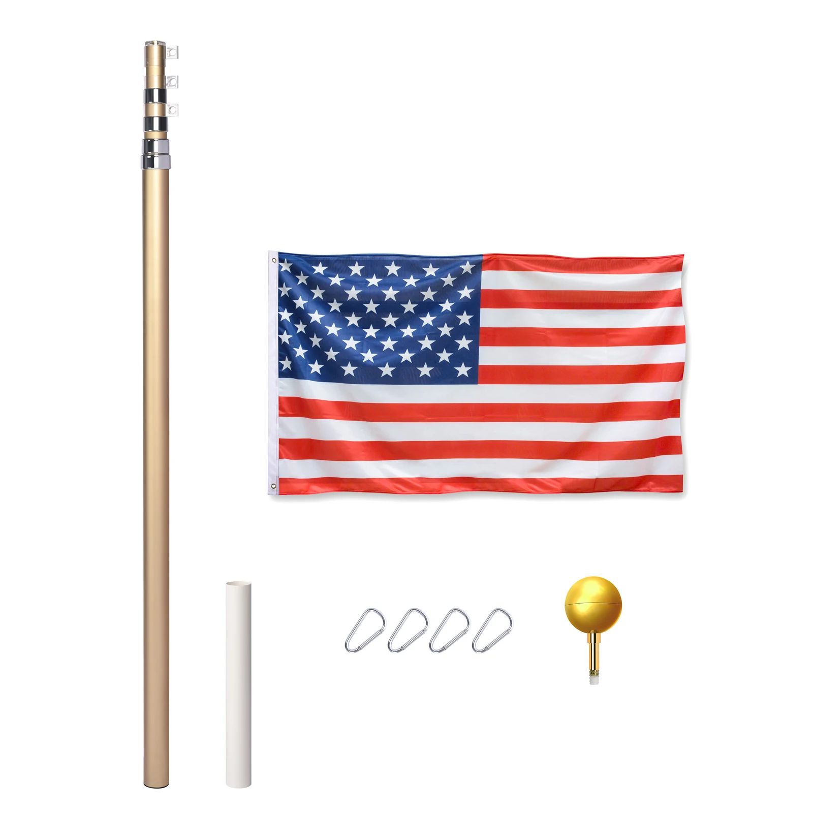 20ft Bronze Flag Pole Modern Classic Appearance Durable Flag Pole From