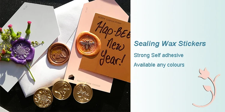 Flexible Wax Seal Stickers/Custom Logo Self Adhesive Wax Seal Sticker For Envelope Seal