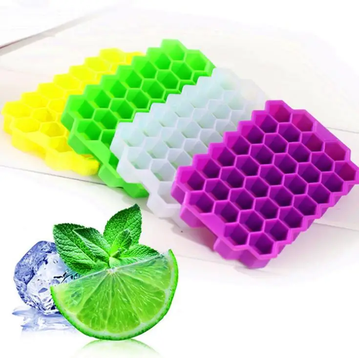 Silicone honeycomb ice tray with lid 37 ice mold silicone ice mold