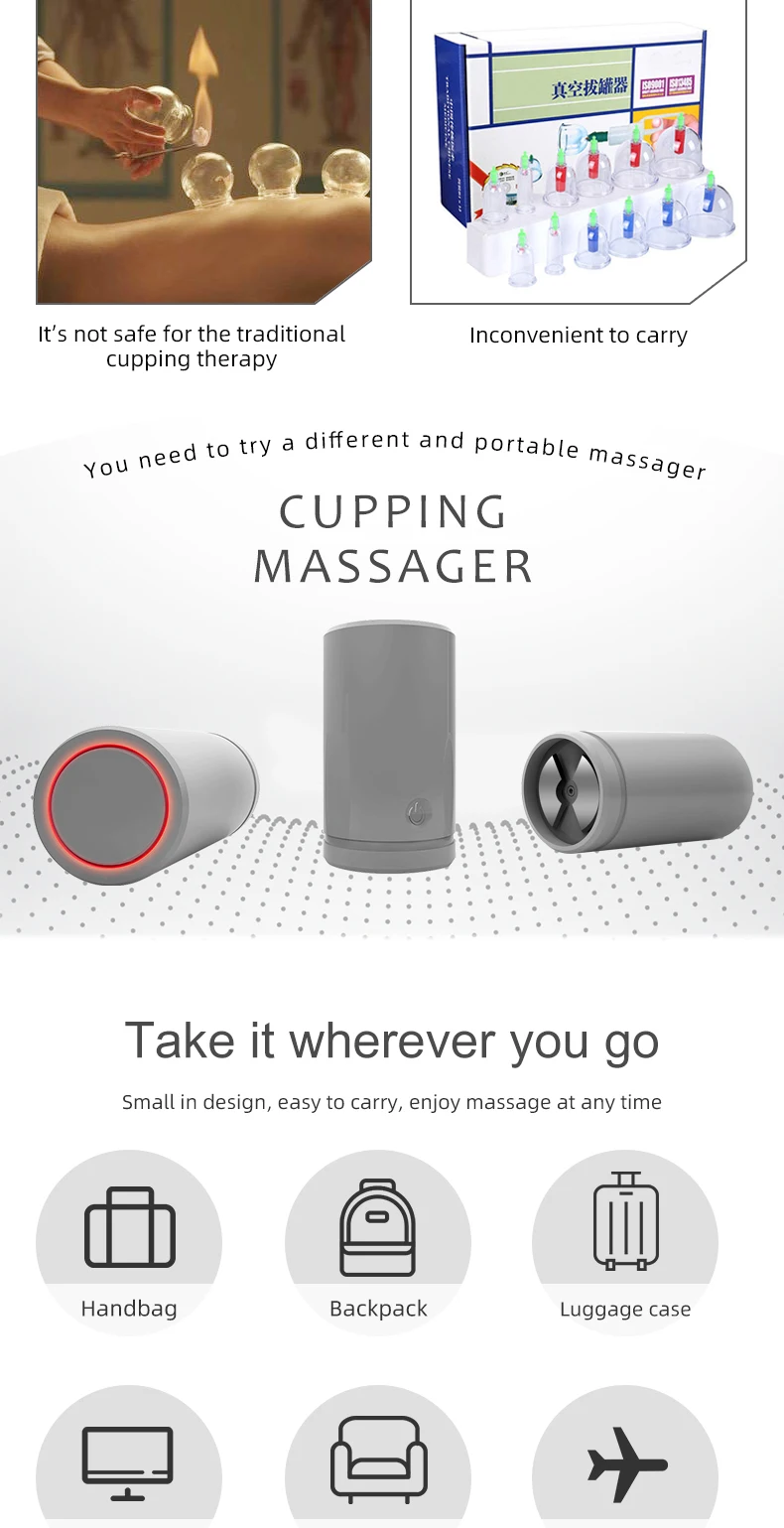 2024 Best Selling Products Chinese Smart Vacuum Cupping Therapy Massager Portable Vacuum Therapy Suction Cupping with CE ROHS