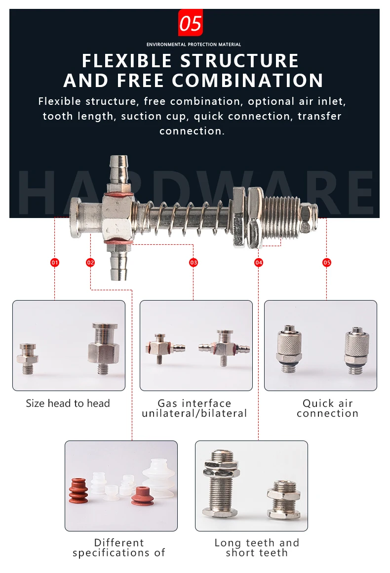 Pneumatic Suction Cup White Silicone Rubber 8mm Mounting Hole Sucker Big  Head Injection Molding Machine Manipulator Accessories