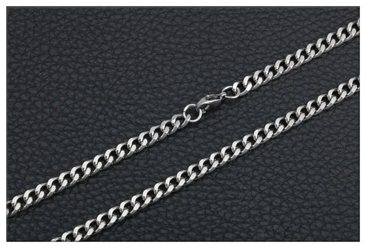 product-Single Buckle Double Ground Stainless Steel Curb Chain Necklace For Men And Women-BEYALY-img