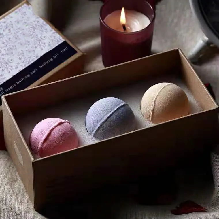 
natural children bath bombs packaging paper gift christmas lavender bath bomb 100mg box set for kids with toys 
