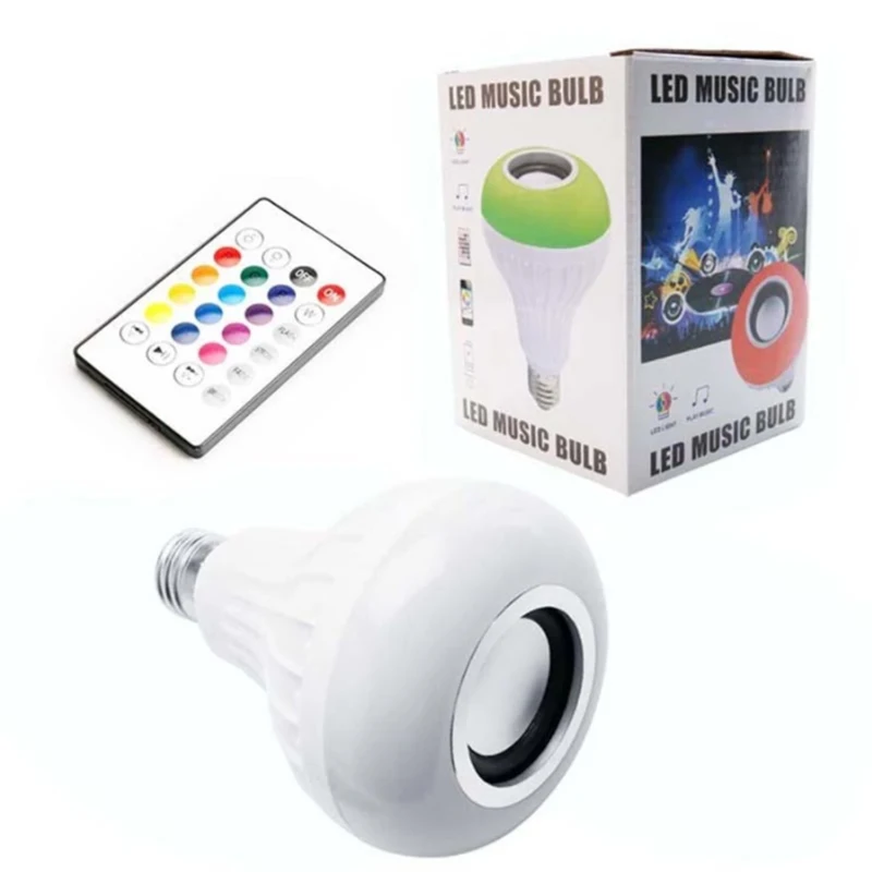 Smart Led Light E27 Wireless Blueteeth Speaker 12W RGB 220V  Remote Control Music Player Audio LED music smart Bulb