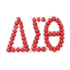Novelty Design Alloy Red Pearl Greek Letters Sorority Delta Sigma Theta Brooches School Club Society Women Gift Pin Brooch