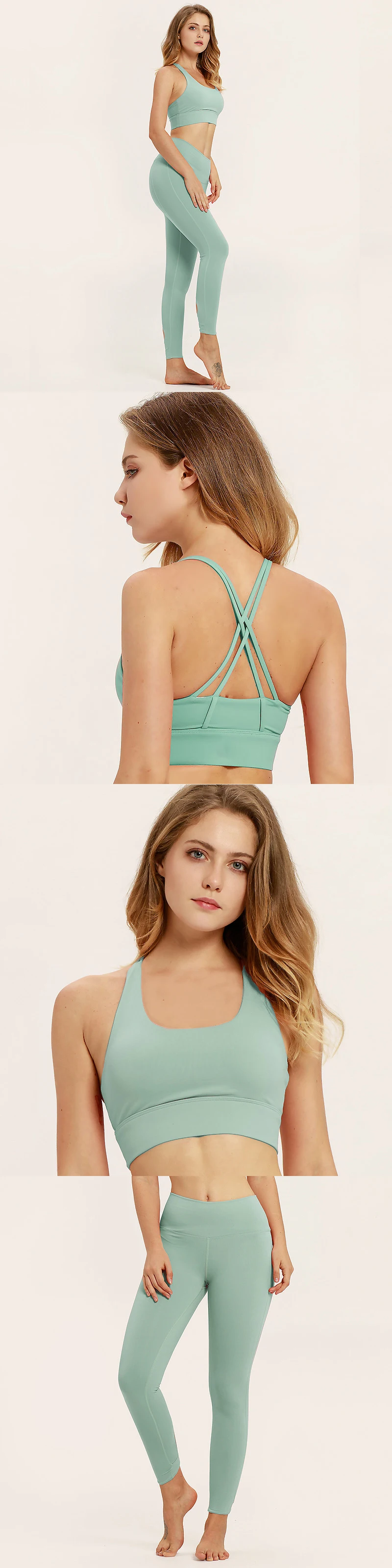 Custom Pure color brocade cotton fitness  Workout  butt lifting  Yoga Set