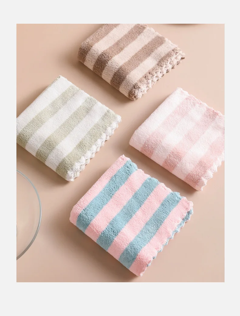Striped Easy To Clean Microfiber Cloth Kitchen Cleaning Microfibre