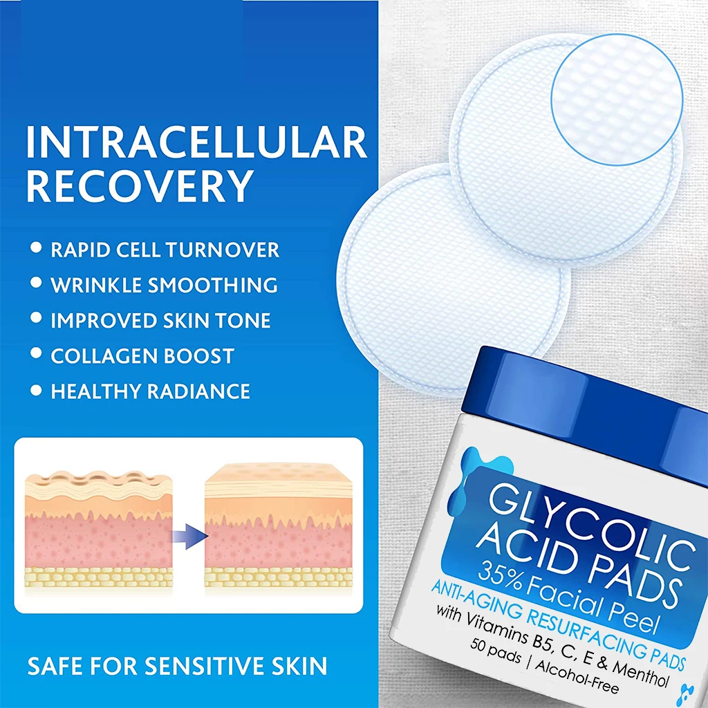 Glycolic Acid Pads 35 Aha Glycolic Acid Peel Pads With Vitamin B5,C