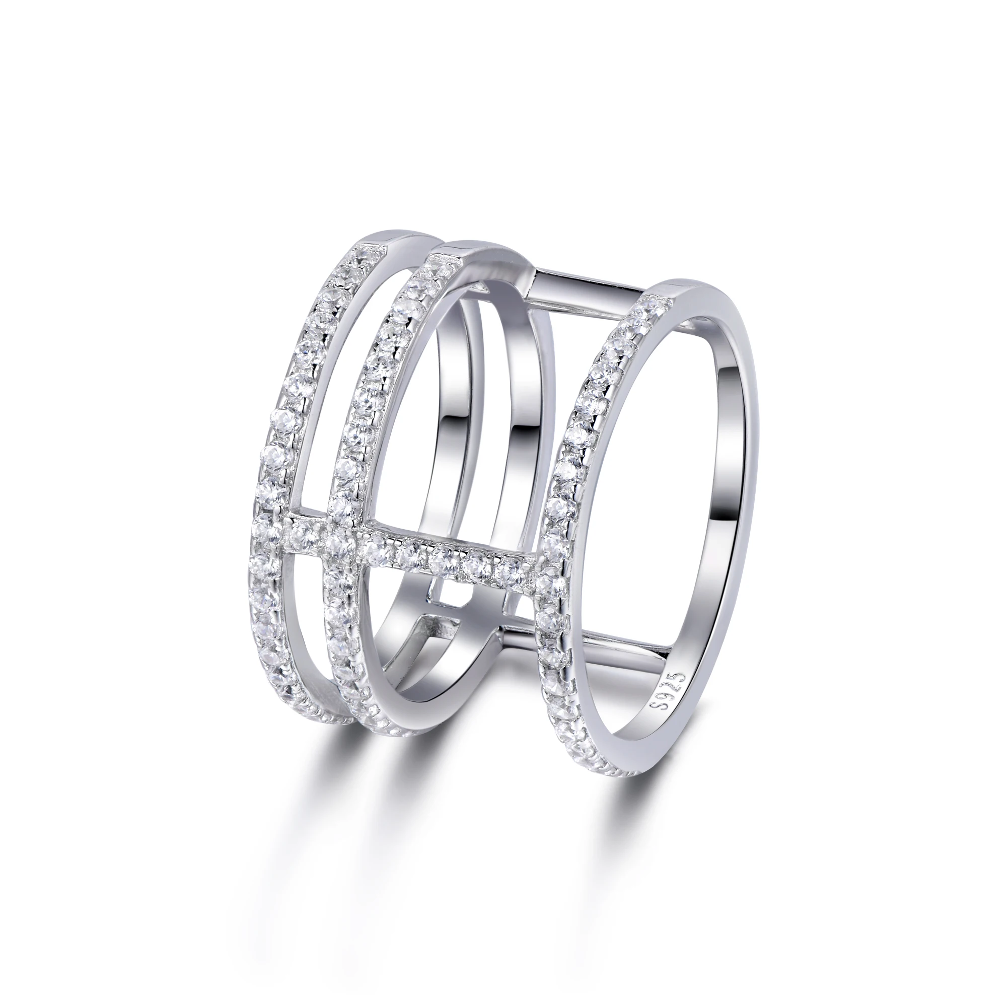 Triple Band Pave Snake Chain Pattern 