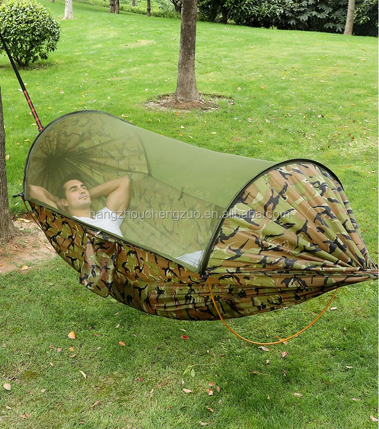 Aluminum Pole 2 Person Camping Hammock with Mosquito Net,CZD-050 Pop Up Mosquito Net Hammock,Pop Up Rollover Prevention Hammock