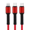Durable TEP seamless Braided 2.4A Fast Charging 3 IN 1Long tail 1.2M Multiple USB Cable for Iphone for Android for Type C