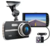 Dual Dash Cam Front and Rear 1080p Full HD Car DVR Dashboard Camera Recorder 4 inch IPS Screen Parking Monitor Night Vision