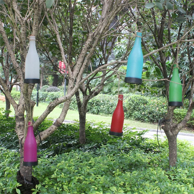 led solar powered bottle light hanging patio lamp