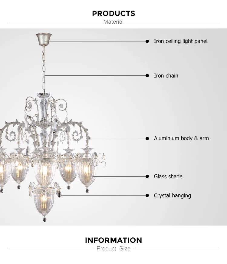 classic aluminium kitchen chandeliers