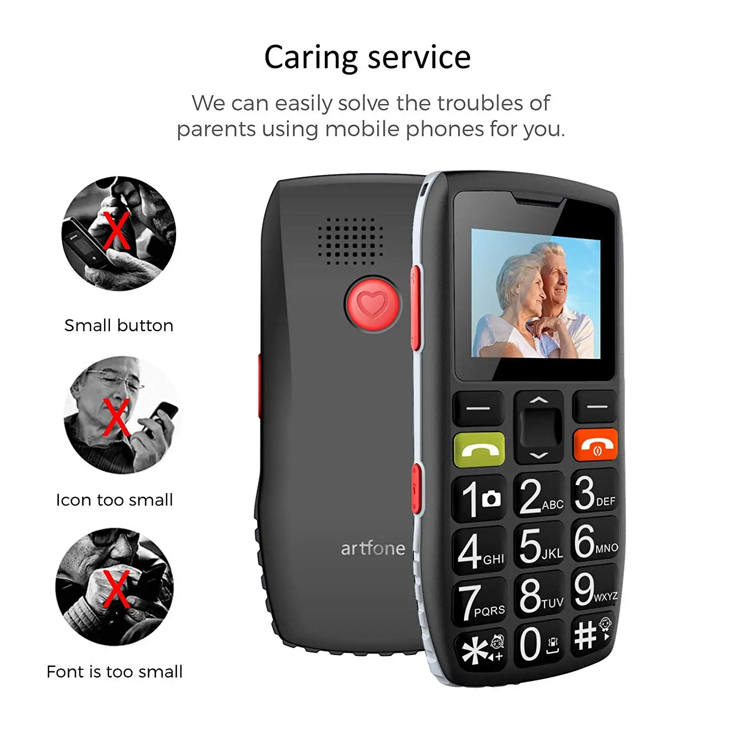 Artfone C1 Big Button Mobile Phone For Elderly,Unlocked Senior Mobile