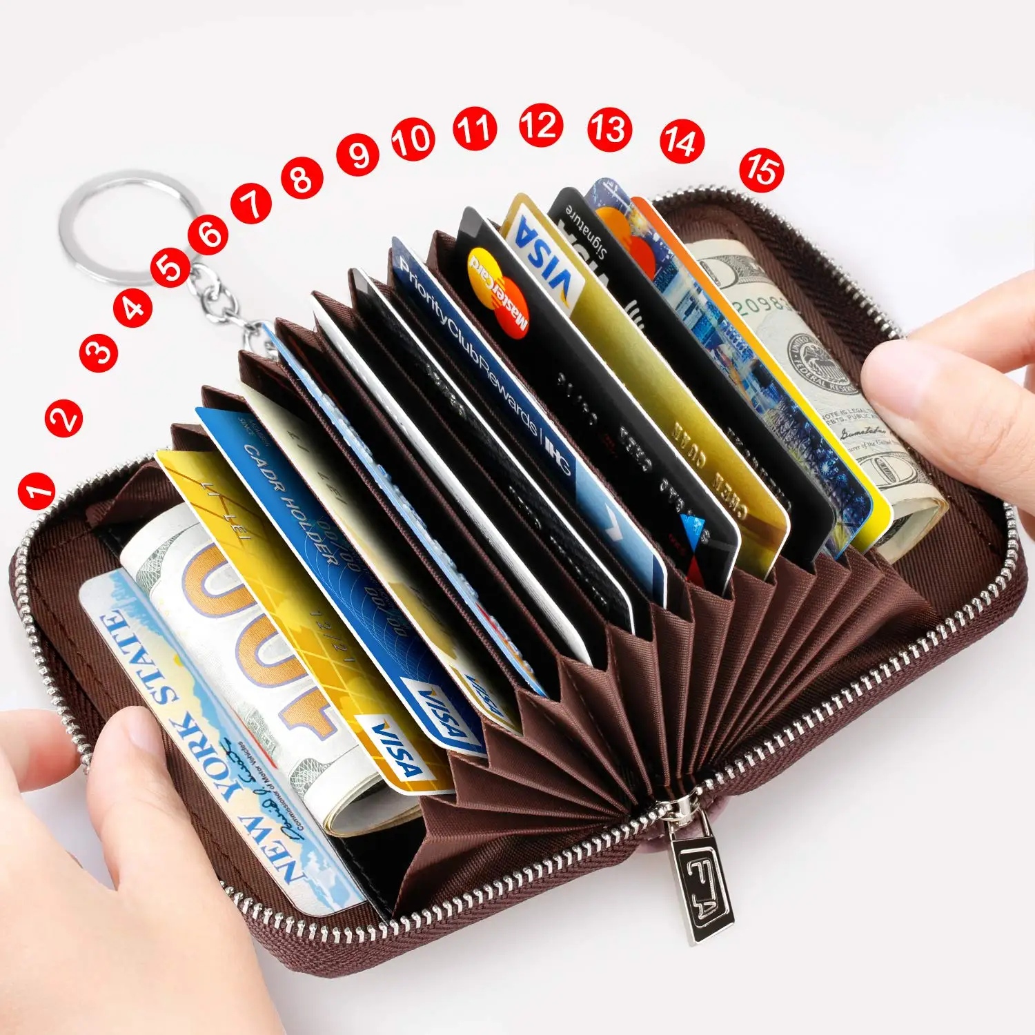 Amazon Hot Sale Credit Card Holder Wallet Rfid Blocking Zipper For Men  Women With Id Window - Buy Credit Card Holder,Card Holoder Wallet,Card  Holder Rfid Blocking Product on Alibaba.com