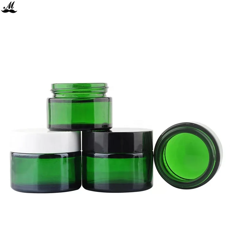 Wholesale Empty 20g 30g 50g Green Amber Clear Glass Cosmetic Facial